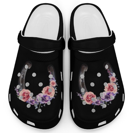Lucky Floral Horseshoe Clogs