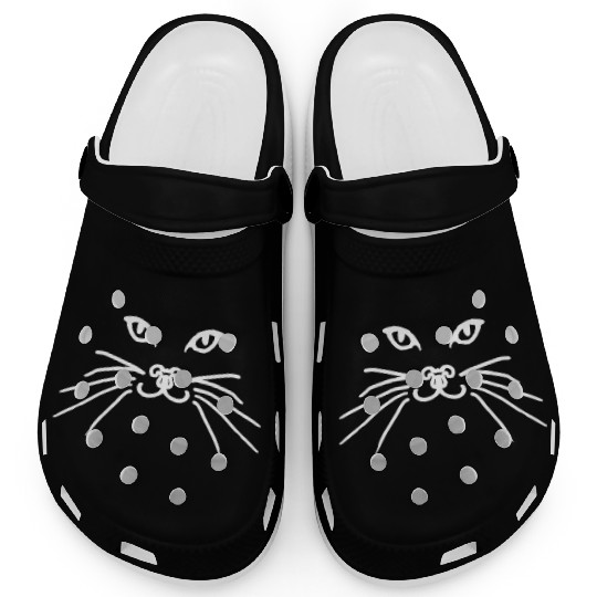 Cat face white Clogs