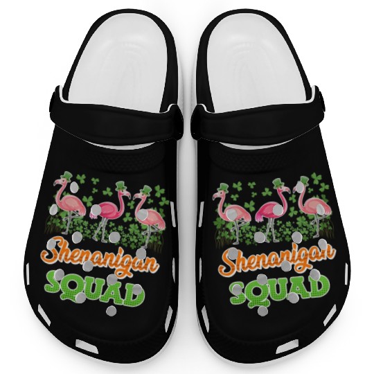 Flamingo Shenanigan Squad St. Patrick's Day Clogs
