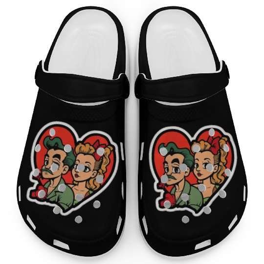 Lovely Couple In Valentine’s Day Clogs