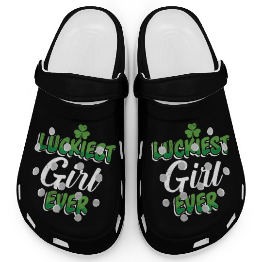 St. Patrick's Day saying Luckiest Girl ever Clogs