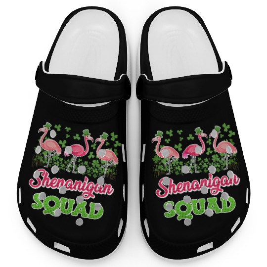 Flamingo Shenanigan Squad St. Patrick's Day Clogs