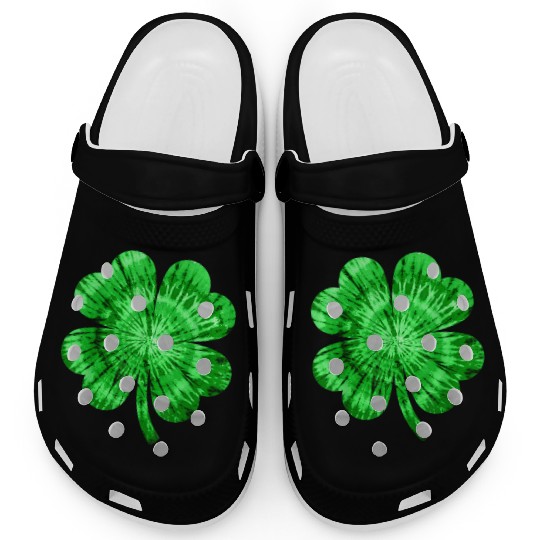 St Patrick's Day Shamrock Tie Dye Women Irish Boy Clogs
