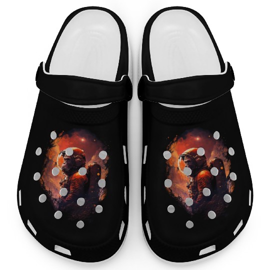 Monkey Astronaut Chimpanzee Space Surreal Moon Clogs