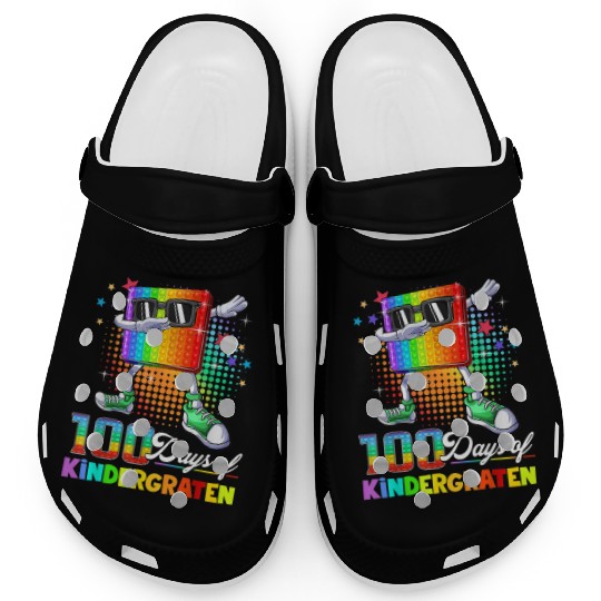 100 Days Of Kindergarten School Teacher Funny Clogs
