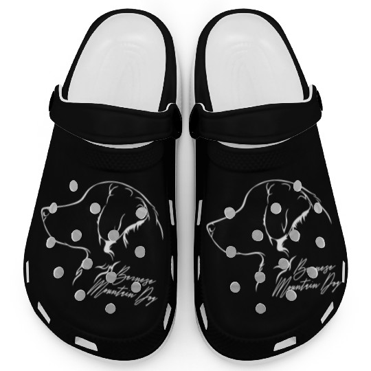 Funny Bernese Mountain Dog Profile dog mom Clogs