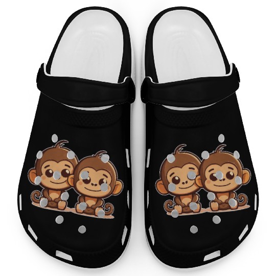 Monkeys siblings brother sister family love ape Clogs