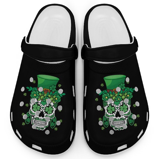 El Dia De Los Muertos Mardi Gras Costume Flower Clogs