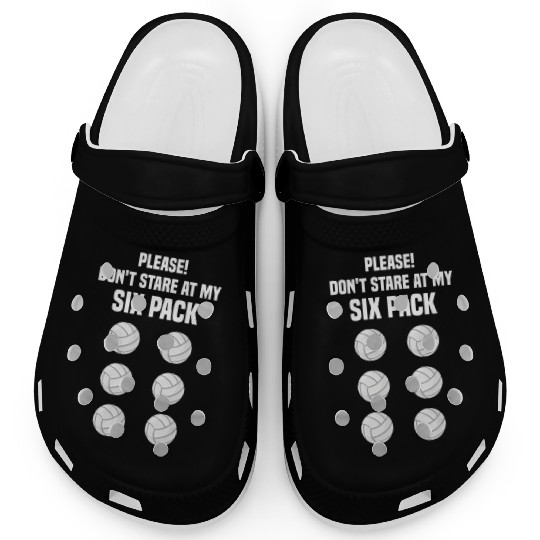 Volleyball Lover Funny Six Pack Quote Volleyball Clogs