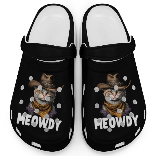 Meowdy Cat Meme Country Meow Howdy Funny Clogs