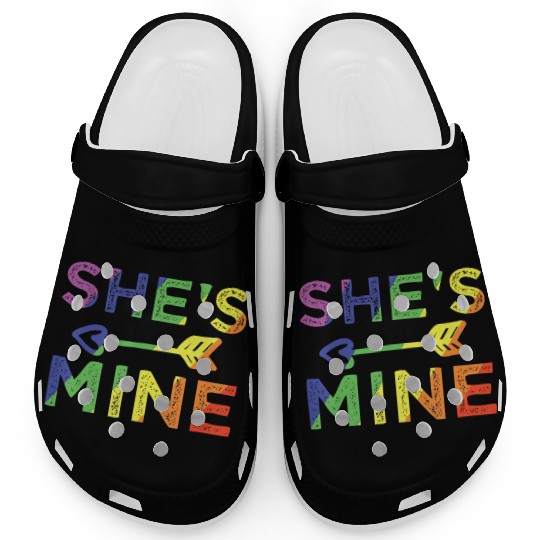 Lesbian Couple She s Mine I m Hers Matching LGBT Clogs