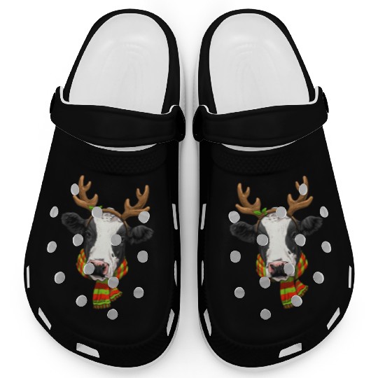 Cow Christmas Santa Clause ReindeerCow Lover Farme Clogs