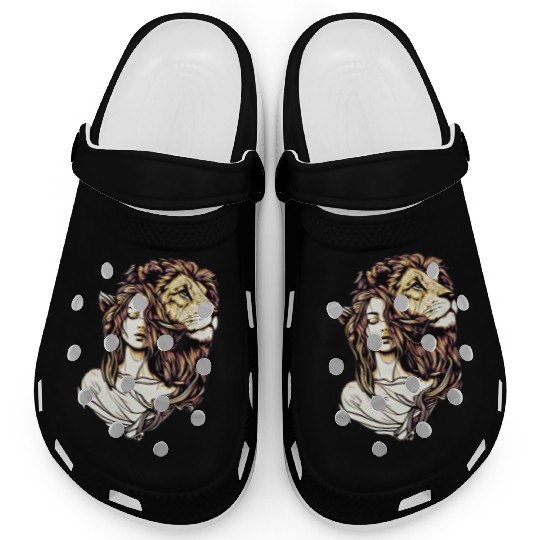 Queen Lion Woman Elf Fantasy Art Loven Lovers Desi Clogs