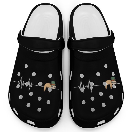Happy St Patrick's Day Sleeping Sloth Gift Clogs