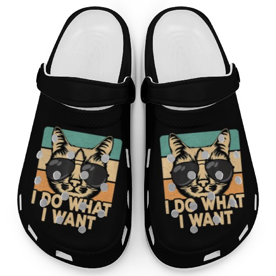 Retro I Do What I Want Funny Cat Lover Clogs