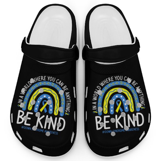 Be Kind Rainbow World Down Syndrome Awareness Day Clogs