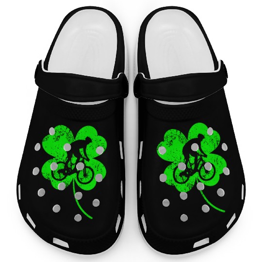 Biking St. Patrick's day shamrock Clogs