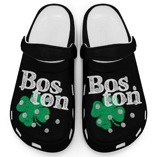 St Patricks Day Shamrock Massachusetts Boston Clogs