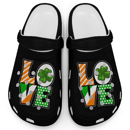 LOVE St Patricks Day Clogs