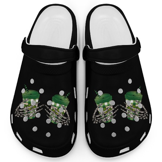 Skeleton Hand Patricks day Graphics Clogs