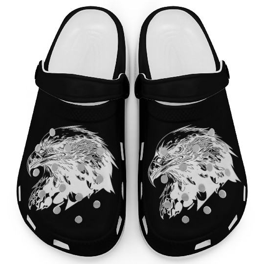 Elegant Eagle In Vintage T Tattoo Style Clogs