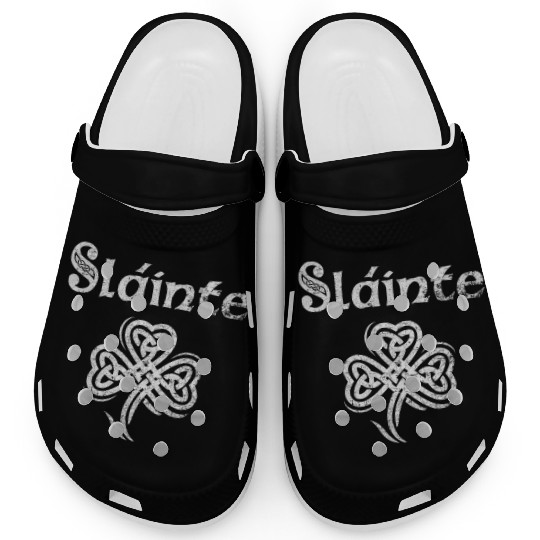 Slainte Irish Cheers Good Health St Patricks Day Clogs