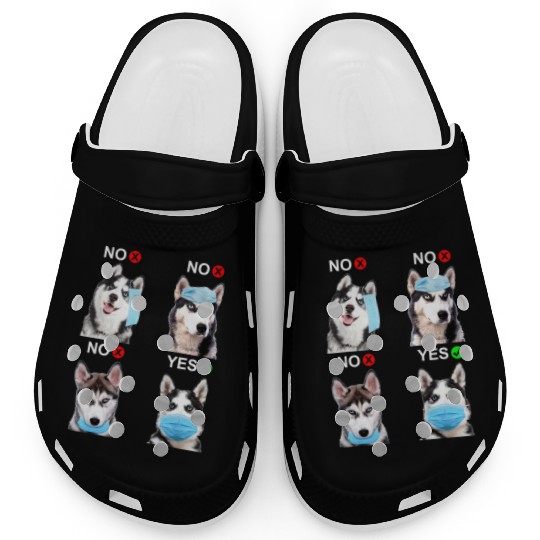 Husky Wear Face Mask Right Funny Dog Lover Clogs