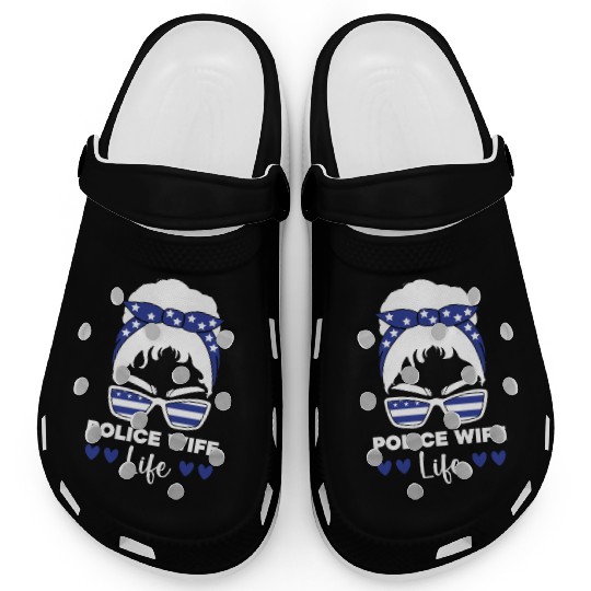 Police Wife Life Cop Law Enforcement Officer Clogs