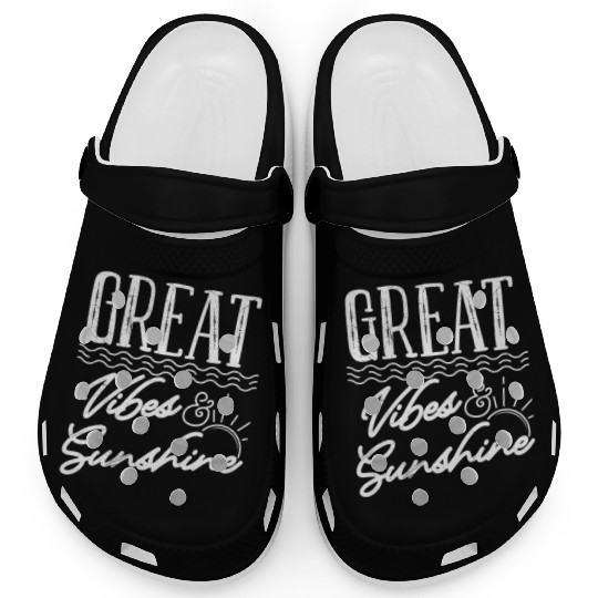 Great Vibes and Sunshine Holiday Friends Party Clogs