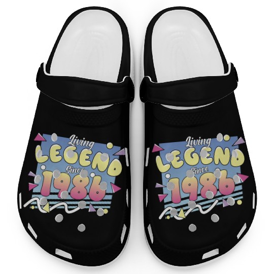 Living Legend Since 1986, 80s Themed Birthday Clogs