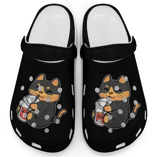 Cat Lover Bubble Tea Anime Figure Boba Milk Manga Clogs