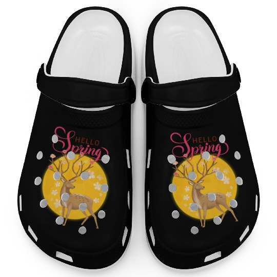 Hello Spring with cute deer Clogs