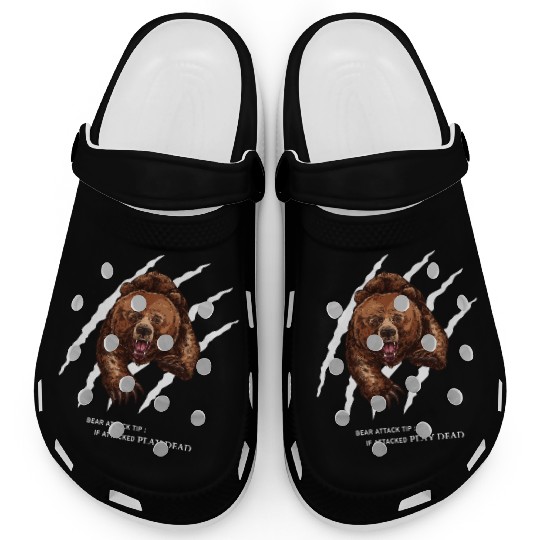 Bear attack tip Clogs Funny for men and women