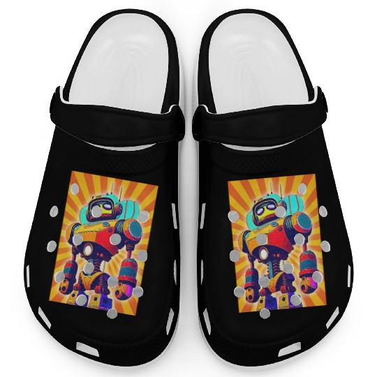 super hero cartoon iron man robot Clogs