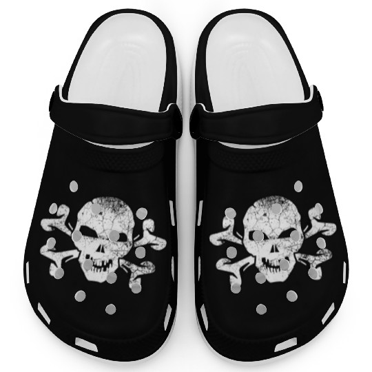Cracked Skull And Crossbones Clogs