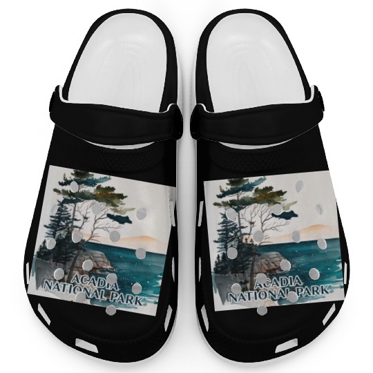 Acadia National Park Watercolor Clogs