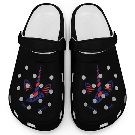 USA Flag Unicorn Sublimation Clogs
