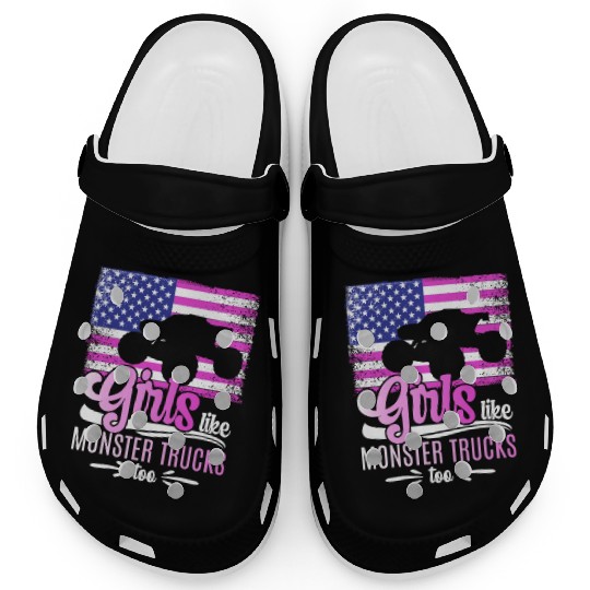 Girls Like Monster Trucks Too Girls Monster Truck Clogs