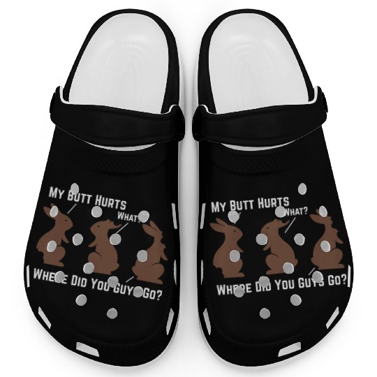 Happy Easter Motif Easter Eggs Funny Easter Bunny Clogs