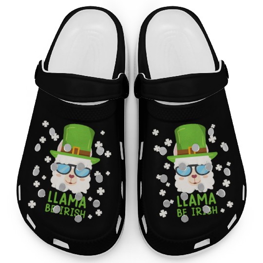 LLama be Irish Lama Alpaca St. Patrick's Day Clogs