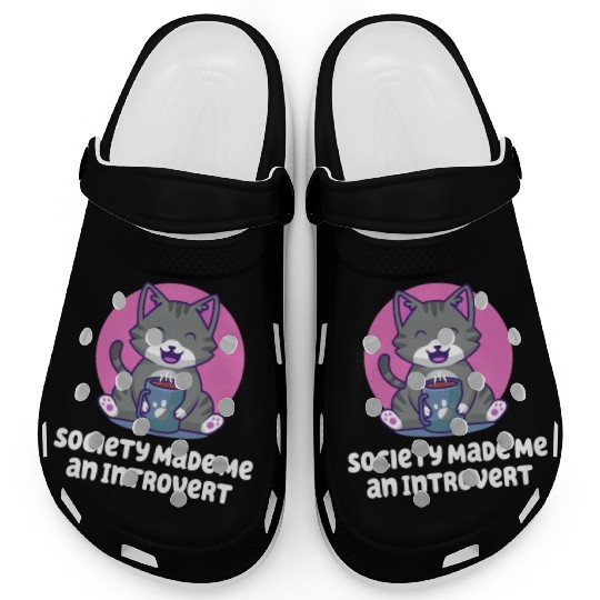 Handcrafted by Society Introvert Sayings Antisocia Clogs