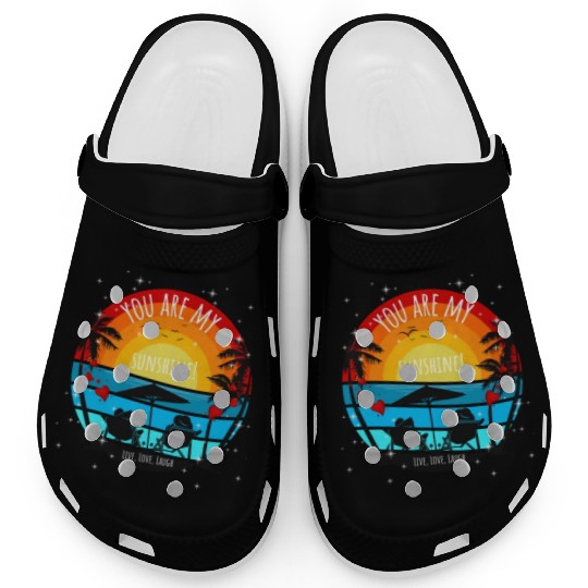 You are my Sunshine Sunset Palms Clogs