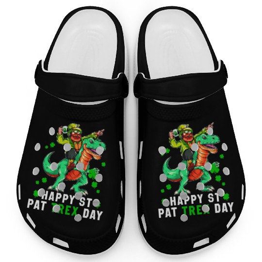 Kids Happy St Pat Trex Day Dino St Patrick s Day Clogs