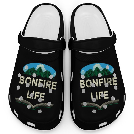 Bonfire Life Camping Wildlife Camper Outdoor Natur Clogs