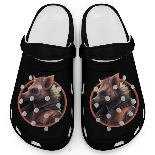 Punk hyena with leather jacket Clogs