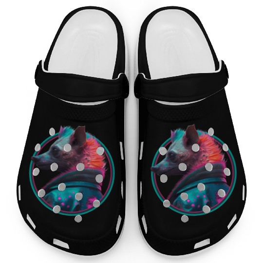 Punk hyena in leather jacket Clogs