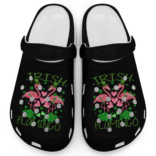 Irish Flamingo St Patrick's Day Clogs