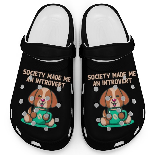 Handcrafted by Society Introvert Sayings Antisocia Clogs