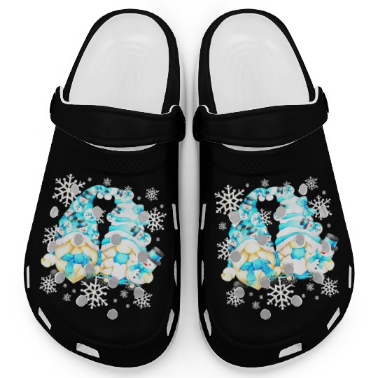Funny Snowman Gnomies With Snowflakes Cute Winter Clogs