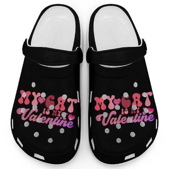 my cat is my valentine Sublimation Clogs